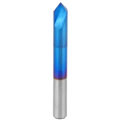 Produktbild von 90°-Fasenfräser, 2 Schneiden, blau beschichtet, Hartmetall, Handwerkzeug, 6 x 50 mm