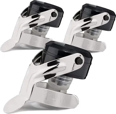 Image de Super couvercle universel pour vin prosecco champagne - noir et chrome - résistance 6 ATM - brevet blason - 3 pièces