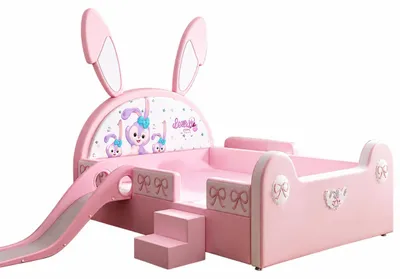 Image de Lit pour enfant Rosa avec escalier et toboggan, idéal pour les filles, de haute qualité