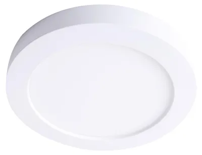 Produktbild von Deckenleuchten - LED Ein-/Aufbauleuchte "KOMPLEX" D: 24,6cm, Deckenlampe im Modern Style, aus Metall und Kunststoff in weiß, 3,5 cm hoch, Ø 24,6 cm, inkl. LED – CCT-Wechsler – Schiebeschalter