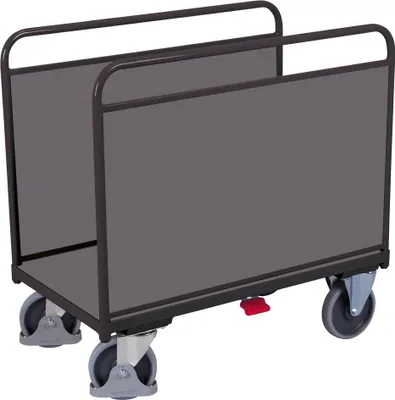 Produktbild von VARIOfit Seitenbügelwagen mit Längswänden aus Holz 1260x740mm Anthrazitgrau RAL 7016
