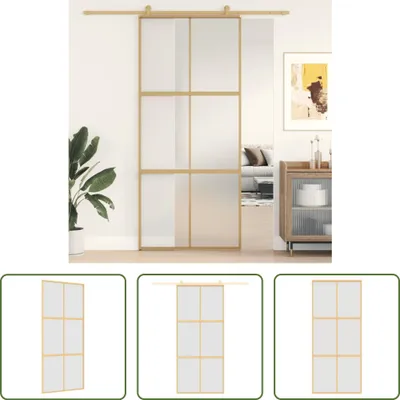 Immagine prodotto di The Living Store Porta scorrevole Golden 90x205 cm Vetro e alluminio ESG opaco