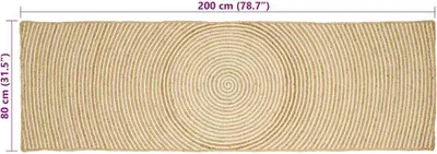 Image de vidaXL Tapis de salon Blanc 80 x 200 cm Jute