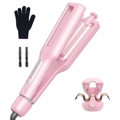 Produktbild von 4 In 1 Einstellbar 22/25/32/38mm für Beach Waves/Natürlich Wellen/Wasserwellen/Mermaid Waves, Anzeige, 4 Temperaturen(140-210°C), 3 Fässer Welleneisen