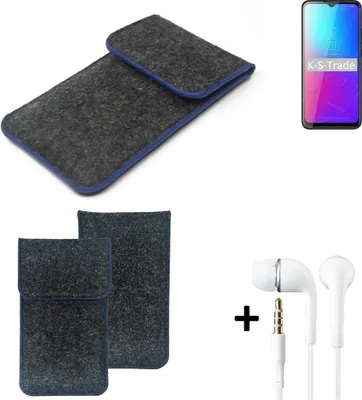 Produktbild von K-S-Trade Handy Schutz Hülle kompatibel mit Blackview BV5100 Pro Schutzhülle Handyhülle Filztasche Pouch Tasche Case Sleeve Filzhülle dunkelgrau,