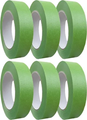 Produktbild von Profi Feinkreppband Grün 6 Rollen - Hochwertiges Maler Abdeckband für präzise Ergebnisse 25mm x 50m