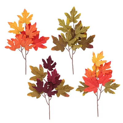 Produktbild von 4PCS Kunstlaub Kš¹nstliche Eichenbl?tter Kunstzweig Mit Eicheln Eichenzweig Herbstbl?tter Stiel Herbst Deko Herbstzweige Herbstlaub