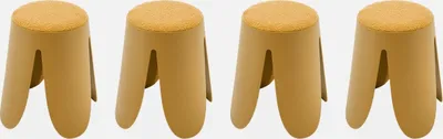 Produktbild von sweeek Hocker, strukturierter Bouclé, Senffarben, stapelbar, Ø30 / 44 x H46 cm, 110 kg