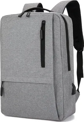 Obrázok produktu pre 15,6-palcový batoh na notebook a tablet, veľký objem a viacero vreciek, nepremokavá tkanina Oxford, s USB portom na nabíjanie, sivý