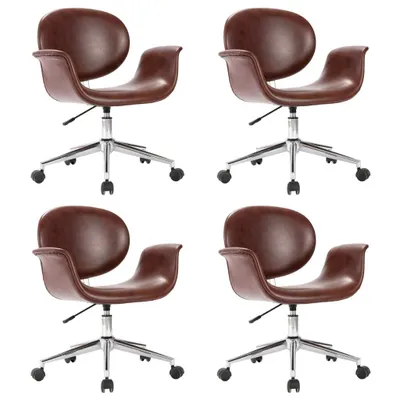 Produktbild von Drehbare Esszimmerstühle 4 Stk. Kunstleder Braun