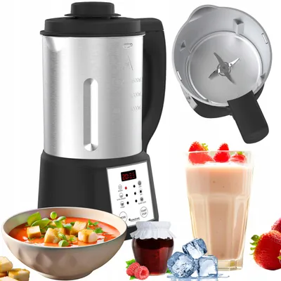 Zdjęcie produktu dla Blender kielichowy mikser do gotowania zupy TurboTronic zupowar soup maker 1,6L 1000w Srebrny