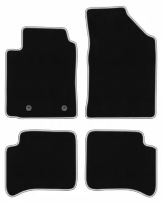 Obrázok produktu pre Velúrové autokoberce pre: Toyota Yaris I 1999-2005 (5dv.) – sada 4 ks, čierno-strieborné, na mieru – Wielganizator CARLUX