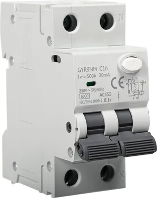 Image de GYR9NM RCBO 6KA MCB Coupe-circuit résiduel avec protection contre les courants de défaut 1P+N 16A 30mA