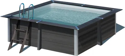 Produktbild von GRE Composite WPC Pool Set rechteck 3,26m x 3,26m x 0,96m Super Komplettset Rechteckpool / 326 x 326 x 96 cm Rechteckbecken Poolset