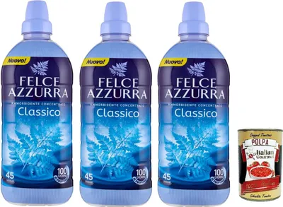 Produktbild von Felce Azzurra Ammorbidente Concentrato Classico, Konzentrierter Weichspüler Classic 3x 900 ml + Italian Gourmet polpa 400g