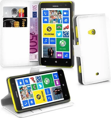 Obrázek produktu pro Cadorabo pouzdro pro Nokia Lumia 625 Protective Case in White Kryt na mobilní telefon s magnetickým zavíráním
