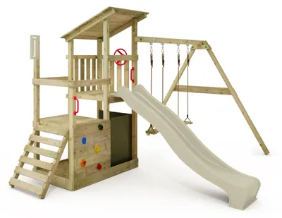Produktbild von Kletterturm FATMOOSE FruityForest Fun mit SuperSwing, salbeigrün/olivgrün
