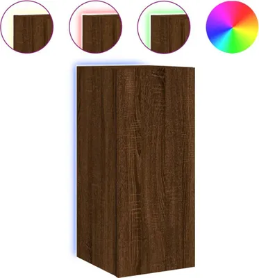 Produktbild von vidaXL TV-Wandschrank mit LED-Leuchten Braun Eichen-Optik 30,5x35x70cm