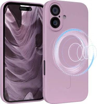 Produktbild von EAZY CASE - Silikonhülle magnetisch für Apple iPhone 16, Hülle Silikon, weich stoßfeste Magnet Handyhülle, Schutzhülle mit Kameraschutz, TPU Bumper in Lila