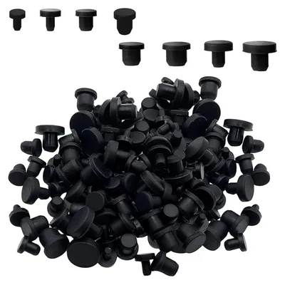 Gummi-Stopfen-Set 80-tlg., 8 Größen 4-15 mm, schwarz, wasserdicht