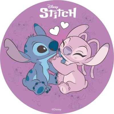 Produktbild von dekora - Stitch und Angel Essbare Oblate - Disney-Dekoration - Scheibe 20 cm