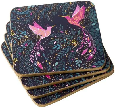 Immagine prodotto di Sottobicchieri indiani, set da 4, decorazione tropicale