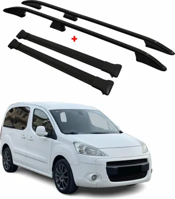 Image de Kit Barres de toit pour Peugeot Partner 2018-2025 Alu Noir L1 Empattement Court