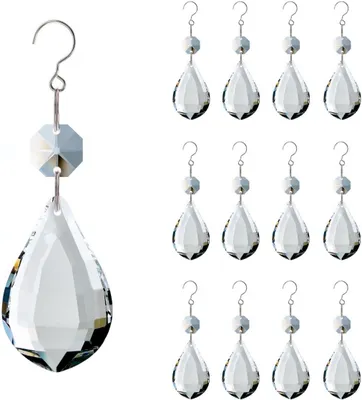 Produktbild von Kristall Sonnenfänger 12 Stück, K9 Kristall, 1.5" Anhänger, Stahl, für Fensterdekoration