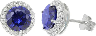 Produktbild von trendor 21318-06 Damen-Ohrringe 925 Silber Zirkonia-Ohrstecker Tanzanitblau