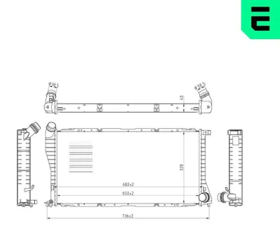 Obrázok produktu pre ERA 673462 Chladič vody Motorový chladič pre BMW 5 Sedan (E39), 5 Touring (E39) a 7 (E38)
