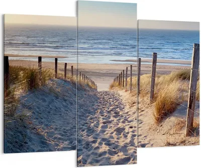Produktbild von Bild auf Leinwand - Leinwandbild - Meer Strand Düne - 130x100cm - Wand Bild - Wanddeko - Leinwanddruck - Bilder - Kunstdruck - Wanddekoration - Leinwand bilder - Wandkunst - CB130x100-3612