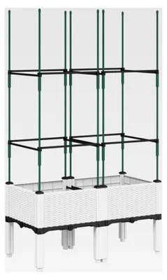 Produktbild von Pflanzkübel mit Rankgitter Weiß 80x40x142,5 cm
