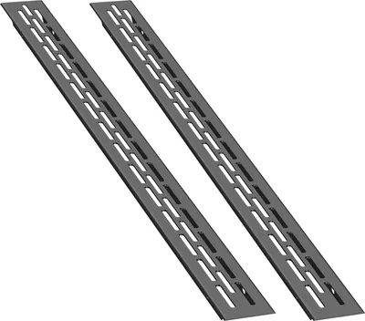 Produktbild von 2 x sossai Aluminium Lüftungsgitter Slim 37,5 x 2,4cm in Schwarz BeLüftungsgitter Slim Türgitter Stegblech Abluft
