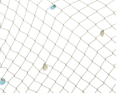Produktbild von Fischernetz 100x140cm mit Muscheln und Seeglas Baumwolle beige