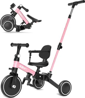 Produktbild von 5-in-1 Dreirad für Kinder von 1-4 Jahren mit abnehmbaren Pedalen und verstellbarem Sitz