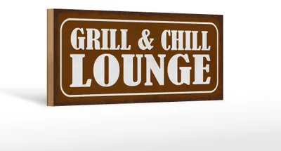 Produktbild von Holzschild Grill Chill Lounge, 27x10 cm, Holzschilder Spruch