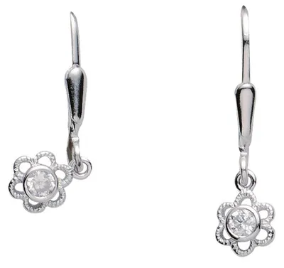 Produktbild von Miamar 02.KS135 Mädchen Ohrringe Blume Silber Zirkonia weiß