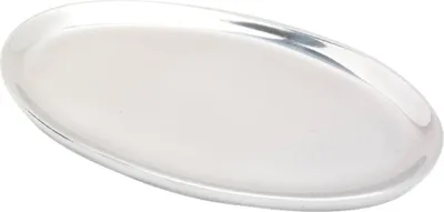 Produktbild von Kerzenteller Oval 17x10cm Aluminium Silber Poliert Untertasse Tisch Dekoration