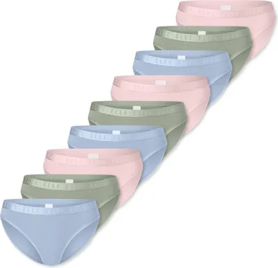Produktbild von ELLE Damen Slip Super Soft 9-Pack rose,lightgreen,lightblue - Größe S