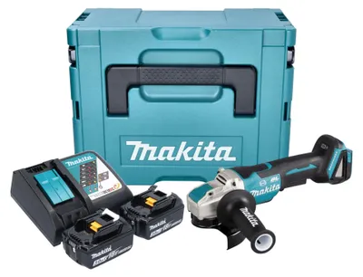 Immagine prodotto di Smerigliatrice angolare a batteria Makita DGA 520 RFJX1 18 V 125 mm X-LOCK Brushless + 2x batteria ricaricabile 3,0 Ah + caricabatterie + Makpac