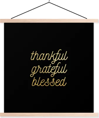 Produktbild von MuchoWow® Textilposter Zitate - Sprichwörter - Gold - Schwarz 60x60 cm mit holzfarbenen Rahmen - Wanddekoration