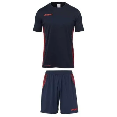 Produktbild von Uhlsport Score Kit Kurzarm Kinder Fußball Team Set Trikot und Hose marine rot Gr 140