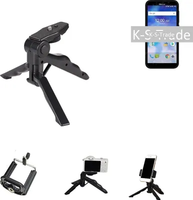 Produktbild von K-S-Trade Stativ Tisch-Ständer Dreibein Handy-Stativ Ständer kompatibel mit Sony Xperia 10 Mini-Stativ Smartphone Tripod Handy-Stativ aus Plastik
