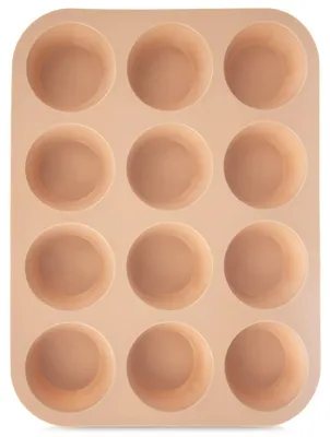 Produktbild von Orion | Muffinbackform - Für 12 Stück - Antihaftbeschichtet - Silikon - Muffinblech Beige Ø 6,8 cm