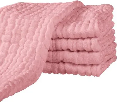 Produktbild von Famanu Musselin Tücher Set von 5 - 65 x 65 cm, 100% Baumwolle, saugfähig, vielseitig einsetzbar