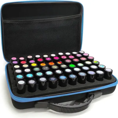 Produktbild von Koffer, Organizer für 60 Nagellacke, Etui. Blaue Box