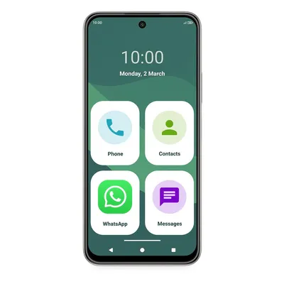 Immagine prodotto di SPC ZEUS 2 ELITE – Smartphone per anziani, display 6,7", 128GB | Tripla fotocamera da 50MP, NFC, ricarica rapida, modalità semplificata e localizzazione remota – Argento