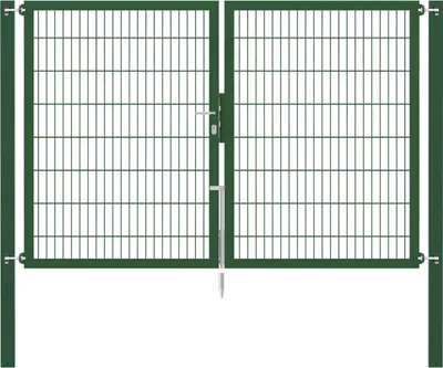 Produktbild von Alberts Doppeltor Flexo Plus mit Zubehör, zum Einbetonieren, grün, Breite 250 cm, Höhe 160 cm, Pfostenstärke 100 x 100 mm