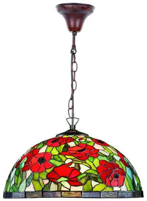 Immagine prodotto di Lampada a sospensione Casa Padrino Tiffany, motivo floreale, design multicolore, diametro 40 cm, altezza 85 cm - Lampada Tiffany