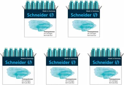 Produktbild von Schneider Standard-Tintenpatronen 5er-Set bermuda blue